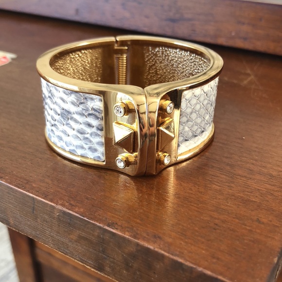 Stella & Dot cuffed snake skin bracelet. - Picture 2 of 4